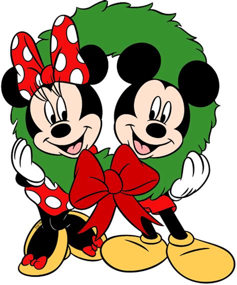 Christmas Wreath Clipart Png Minnie Posing With Christmas Wreath