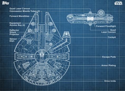 Millennium Falcon Blueprints Star Wars Card Trader Wiki Fandom