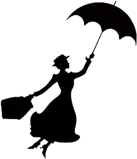 sticker magical marypoppins silhouette shadow mary poppins sticker clipart full size