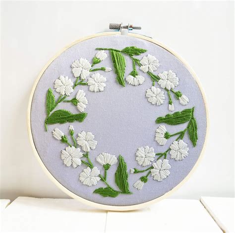 Floral Embroidery Hoop Art Fiber Arts Embroidery
