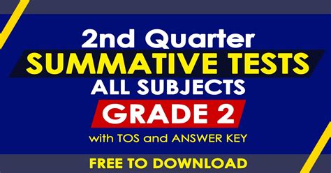 Grade 2 2nd Quarter Summative Tests All Subjects With Tos Deped Click