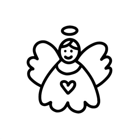 Premium Vector A Cute Little Angel With Wings Doodle Style