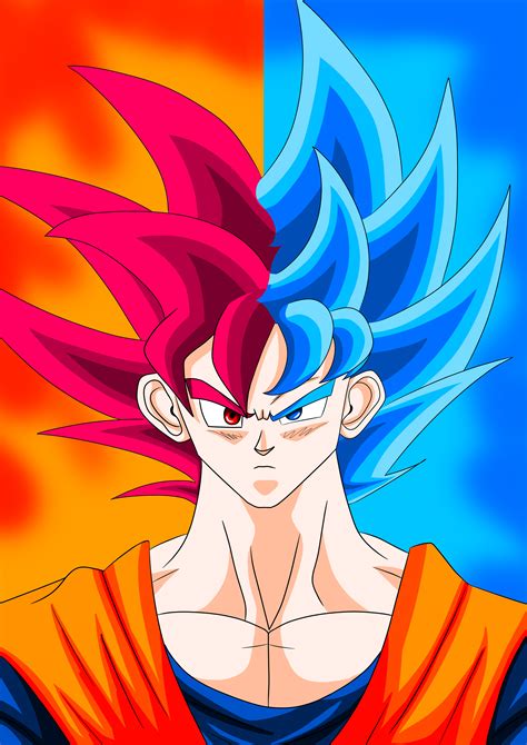 Super Saiyan Godsuper Saiyan Blue Goku Drawn By Me Digital Rdbz
