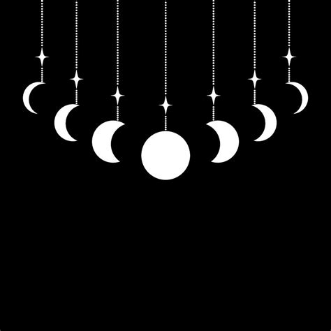 Phases Of Moon Beautiful Art Minimalist Moon Phasesblack And White