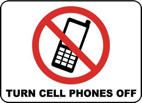 Turn Cell Phones Off Sign F7231 By