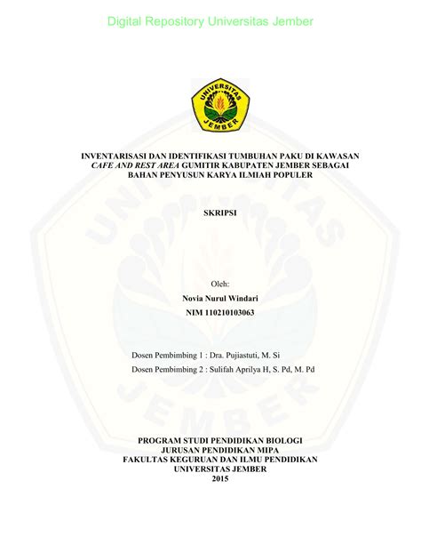 Contoh Karya Ilmiah Biologi Tentang Tumbuhan Terbaru