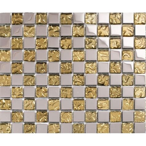 Gold Crystal Glass Tile Bathroom Wall Tiles Kitchen Backsplash Cheap Plated Glass Mosaic Sheets