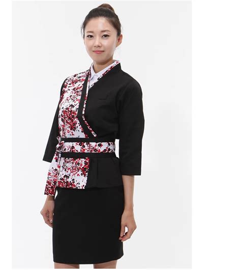 Buy Female Chef Uniform Japan Cuisine Suit Restaurant Service Patchwork Uniform