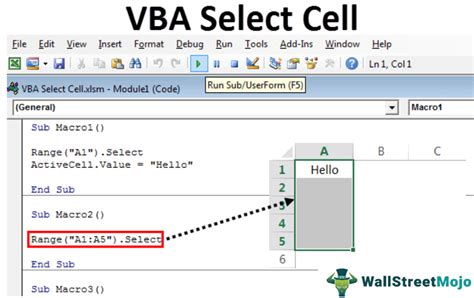 Vba Select Cell How To Select Excel Cellrange Using Vba Code