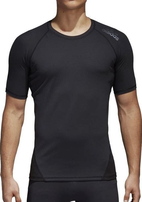 Adidas Alphaskin Sport Αθλητικό Ανδρικό T Shirt Μαύρο Μονόχρωμο Cf7235