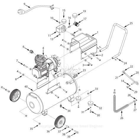 Campbell Hausfeld HL5401 Parts Diagram For Air Compressor Parts