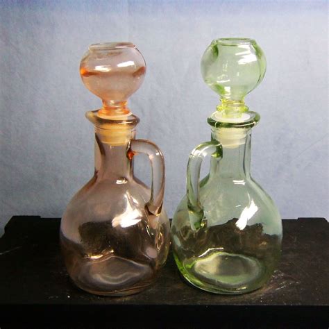 Glass Oil And Vinegar Bottles With Stopper Bottle Decor Etsy Canada Bottles Decoration