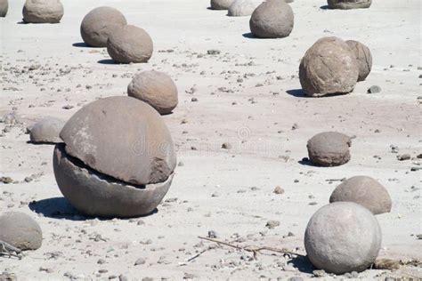 Round Stones Balls In Ischigualasto Valle De La Luna Stock Image