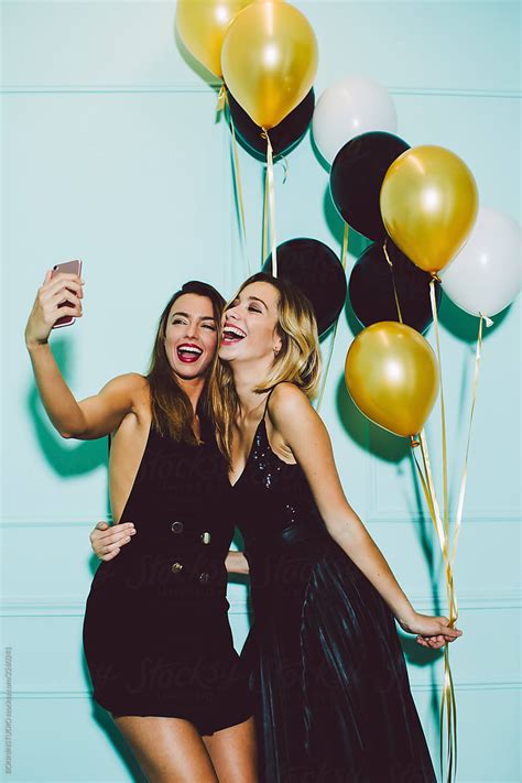 Beautiful Women Taking A Selfie In A New Year Party Celebration By Stocksy Contributor