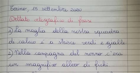 Dettati Ortografici Di Frasi Classe Quarta