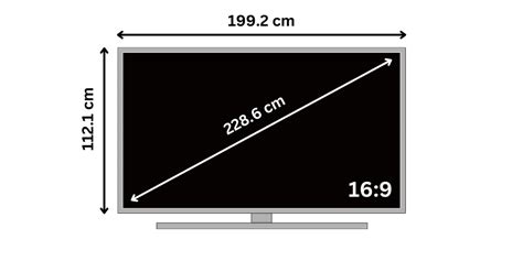 90 Inch Tv Dimensions Television Size Length Width