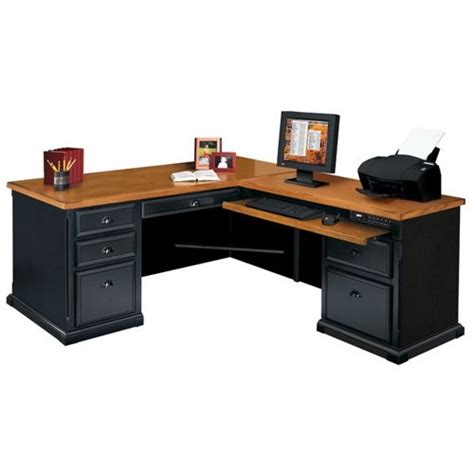 2020 popular 1 trends in furniture, computer & office, sports & entertainment, tools with office desk workstation and 1. Martin Furniture Black and Oak LDesk with Right Return ...