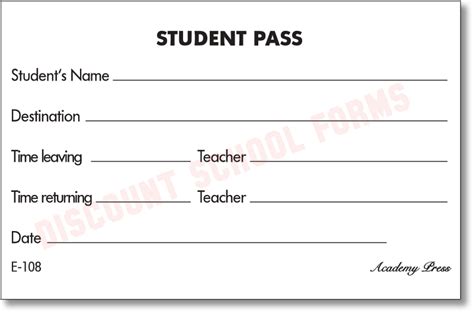 Student Pass School Forms