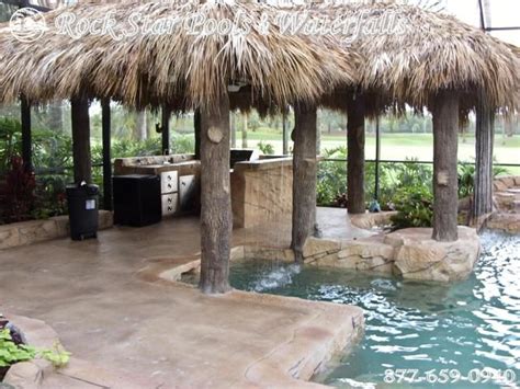 Tiki Hut Custom Swimming Pool Amazing Swimming Pools Tropical Backyard
