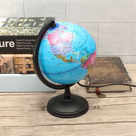 Led World Globe Mapwith Stand Home Office Decor Ornaments Desk Night