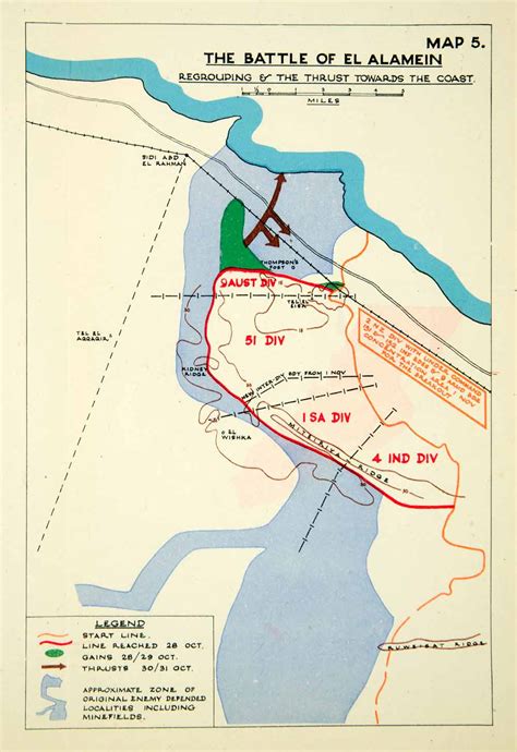 The north african campaign the war in the desert made bernard montgomery one of britains most famous generals and gave the german general erwin rommel the. 1949 Offset Lithograph Map World War Two El Alamein North ...