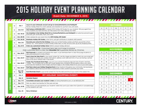 Holiday Event Planning Calendar Templates At