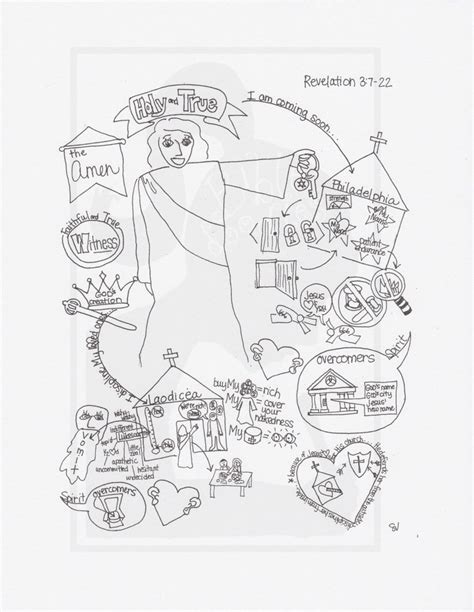 Bible Doodle Study Packet For Revelation 1 3 Christ And The Churches Etsy