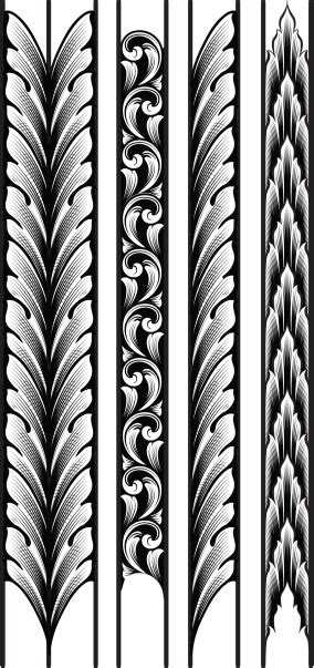 Engraved Leaf Borders Stock Illustration Download Image Now Istock