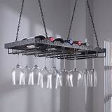 Pictures of Hanging Wine Bottle And Glass Rack