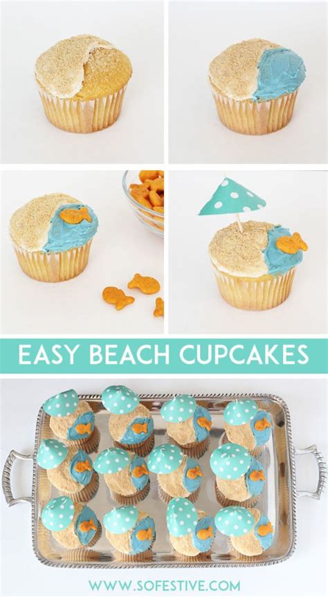Easy Beach Cupcakes So Festive Beach Cupcakes Summer Cupcakes