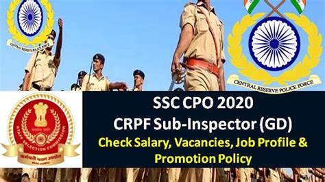 SSC CPO Sub Inspector SI CRPF Recruitment Check Vacancies Salary After Th Pay