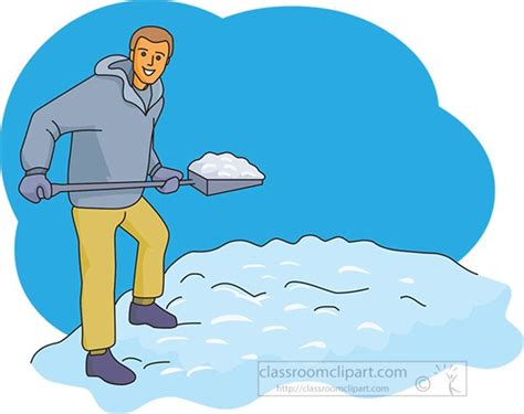 Weather Clipart Man Snow Shoveling Classroom Clipart
