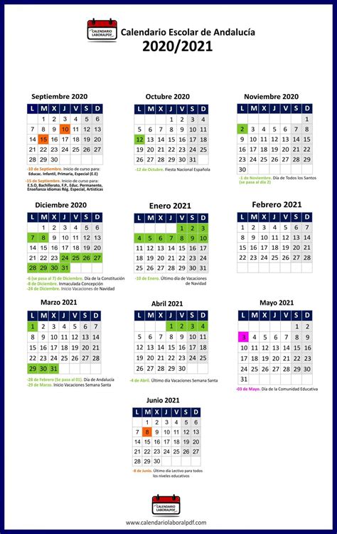 Calendario Escolar 20202021 Para AndalucÍa