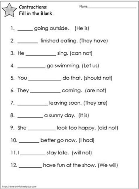 Second grade worksheets and printables. Contractions Worksheet 2 Worksheets | Grammar worksheets ...