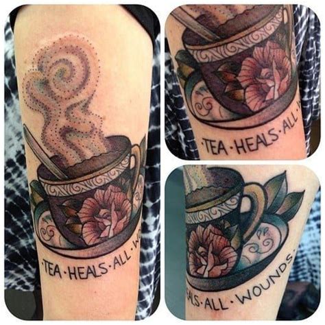 30 Utterly Lovely Tattoos For Tea Lovers Coffee Tattoos Teacup