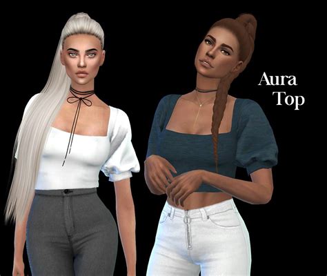 Lana Cc Finds Aura Top By Leosims Sims 4 Sims Sims 4 Custom Content