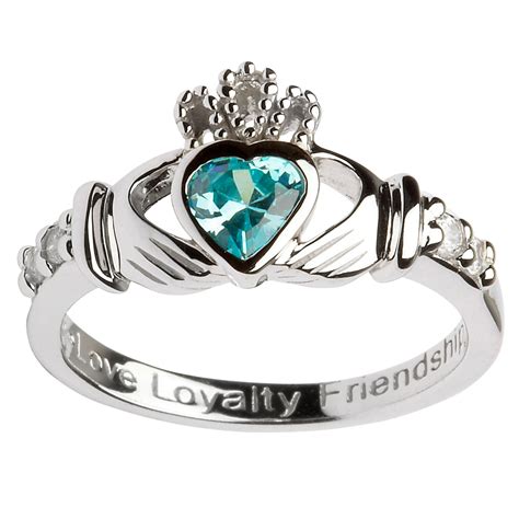 Claddagh March Birthstone Ring Out Of Ireland