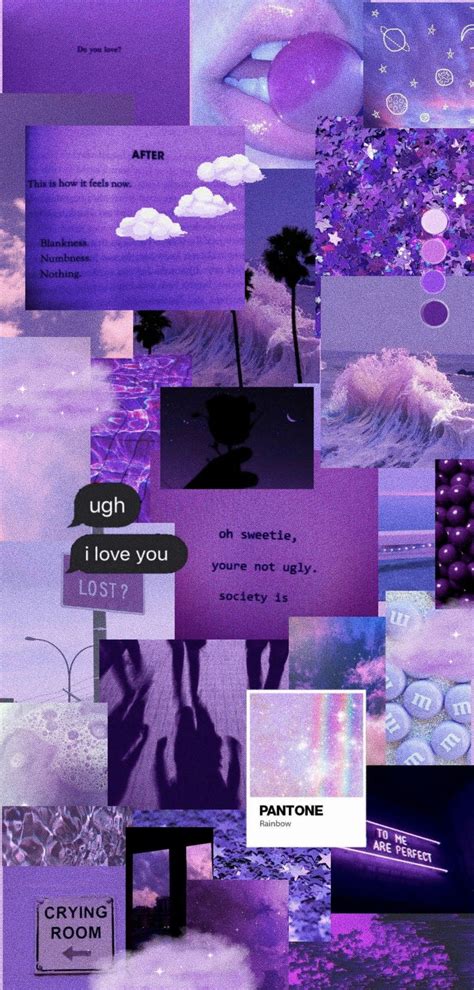 Purple Aesthetic Collage Papel De Parede Roxo Wallpaper De Iphone My Xxx Hot Girl