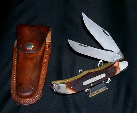 Schrade 25ot Knife And Sheath 1970s Old Timer Folding Bowie 5 14