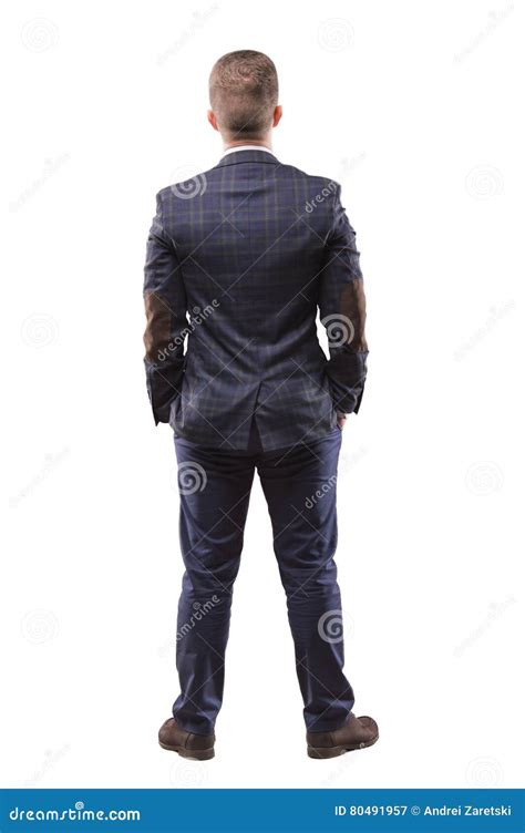 Man Stands With His Back To The Camera Stock Image Image Of Executive