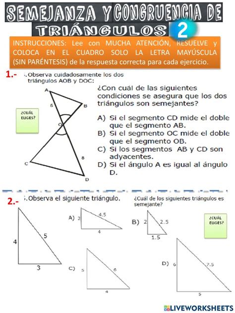 Criterios De Congruencia Y Semejanza De Tri Ngulos Worksheet Chart Line Chart Map