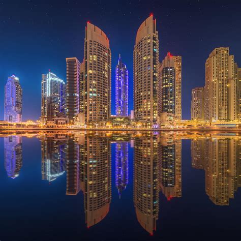 The Beauty Panorama Of Dubai Marina Uae Stock Photo Image Of