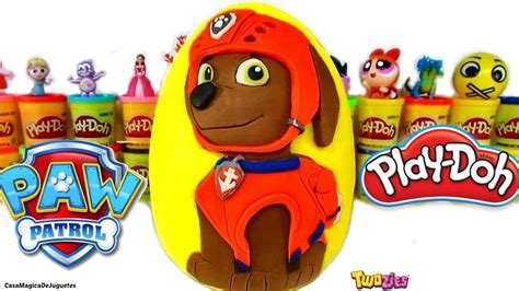 Huevo Sorpresa Gigante De Paw Patrol Mighty Pups Marshall En Espanol De