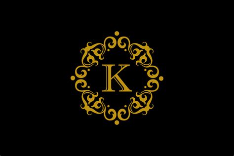 K Letter Logo Emblem Gold Graphic By Nooryshopper · Creative Fabrica