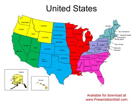 Us Map Template For Powerpoint With Editable States Printable Word