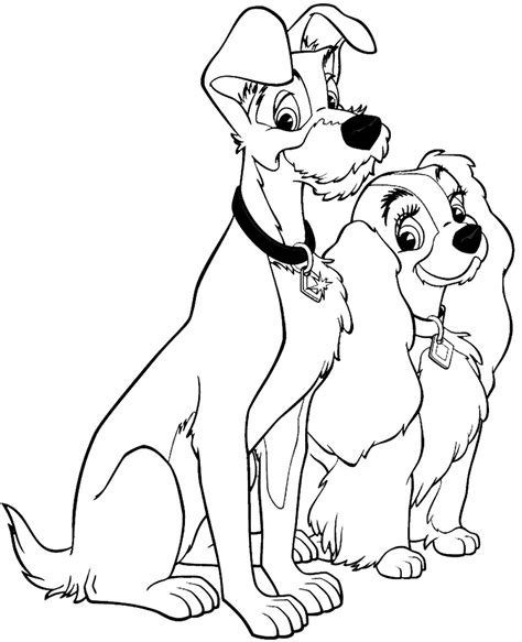 Lady And The Tramp Coloring Pages Printable Clip Art Library