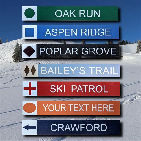 Ski Trail Signs Ski Patrol Personalizedcustom Solid Wood Etsy