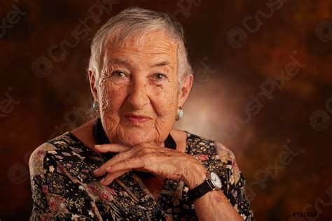 Portrait Of Happy Old Woman Stock Photo Crushpixel
