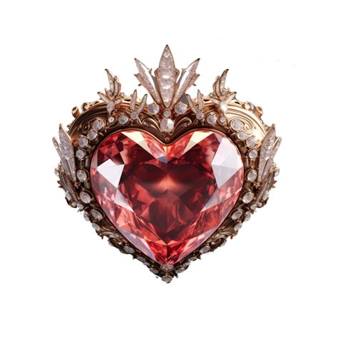 Crystal Heart With Crown Generative Ai 26775384 Png
