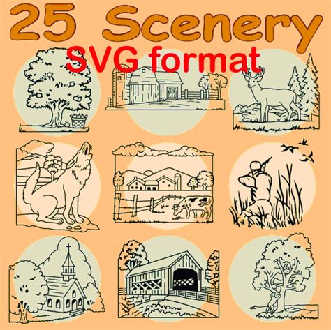 25 Scenery Svg Format Vector Clipart Etsy
